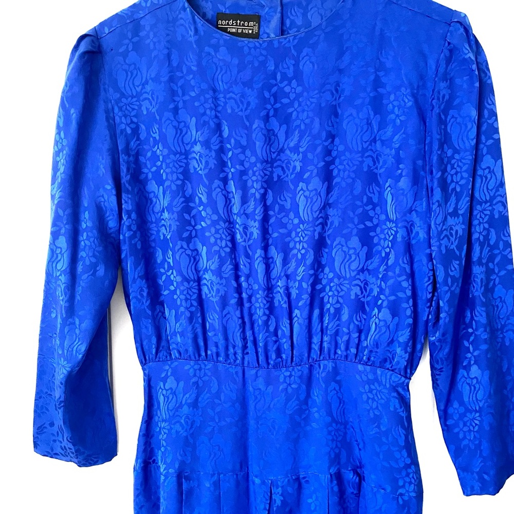 Nordstrom Royal Blue Floral Jacquard Dress